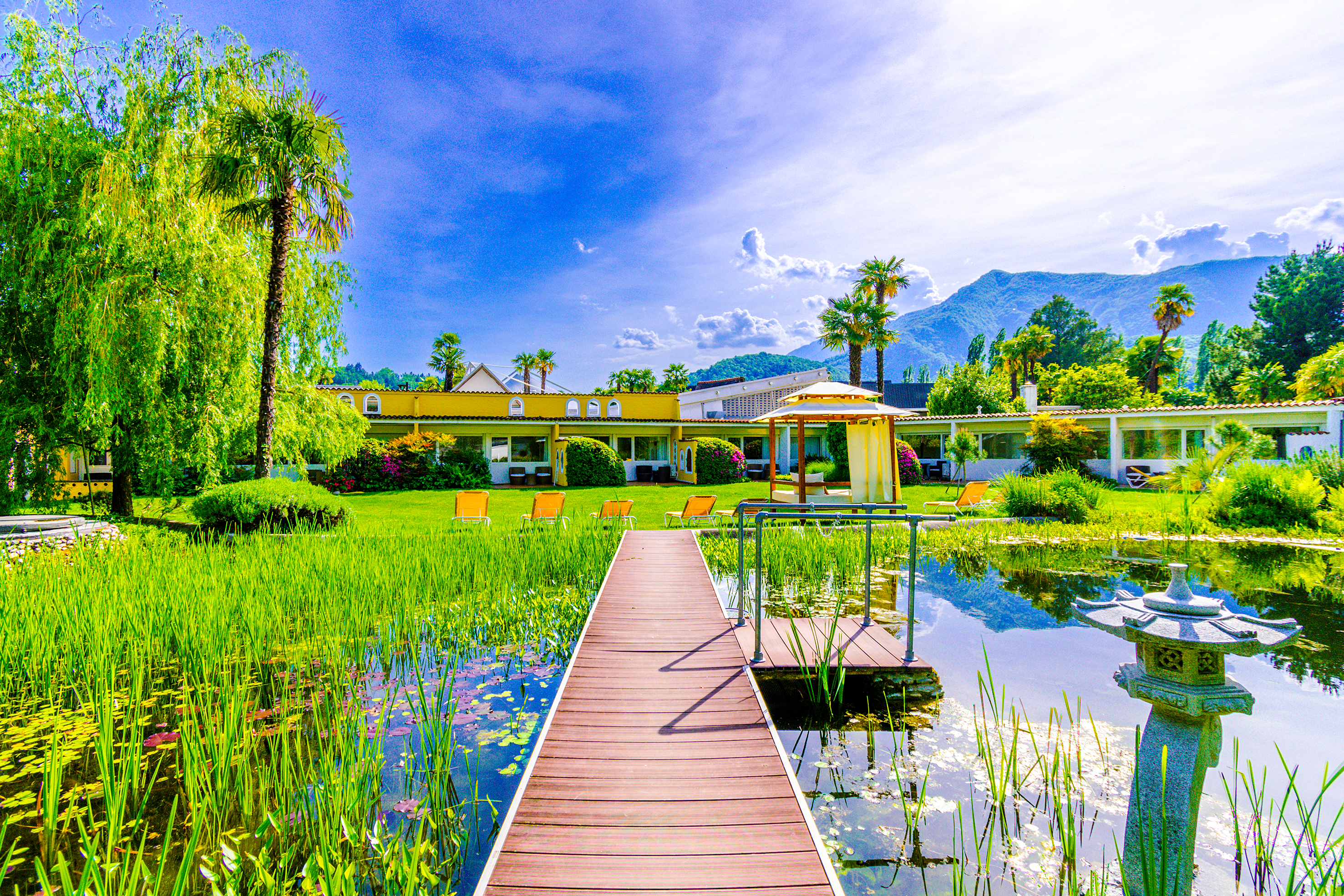 Eine Oase der Ruhe bietet die in den Park eingebettete Teichlandschaft.