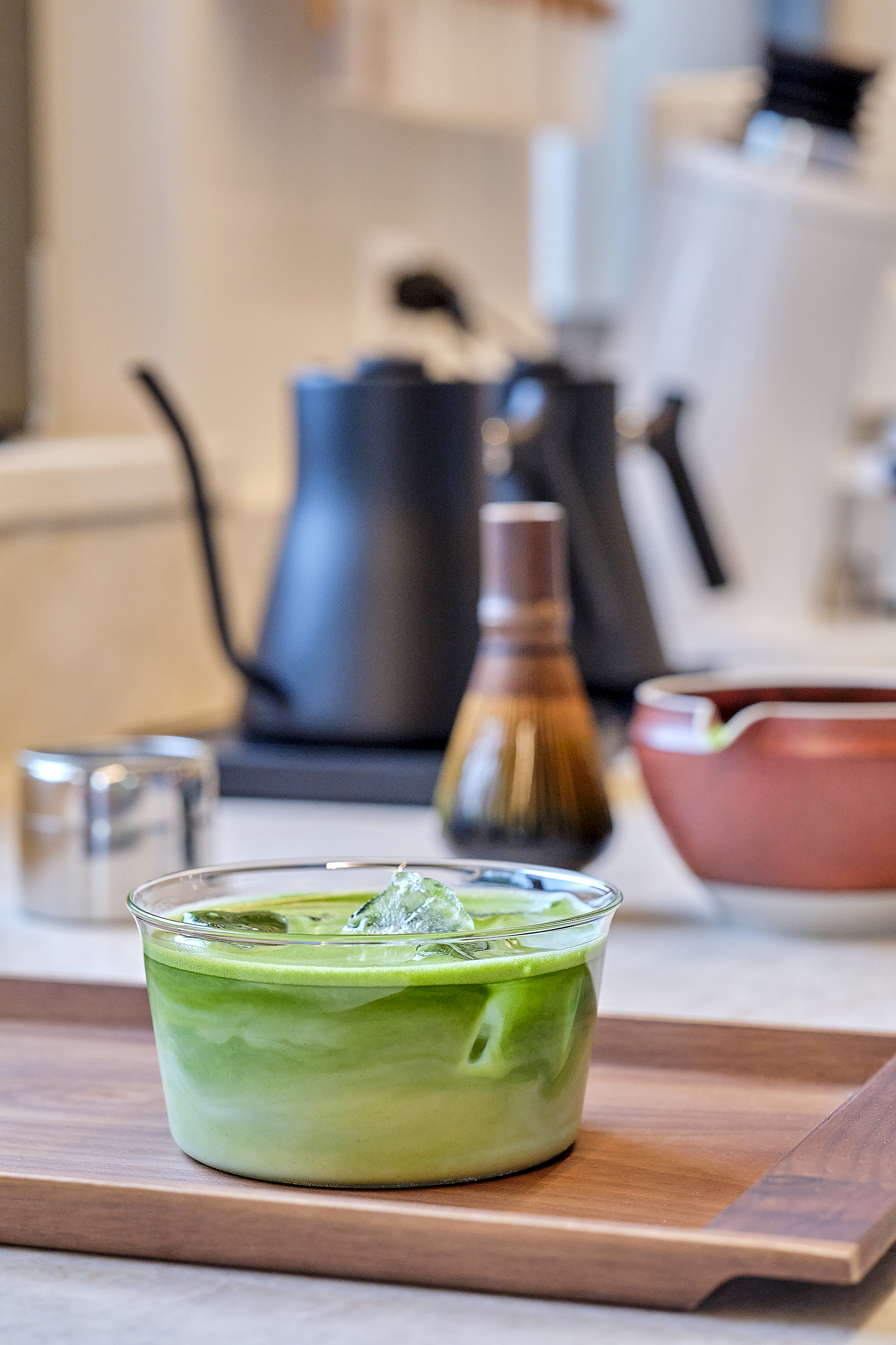 Im Soulkitchen Taste wird die japanische Teekultur mit traditionellen Teesorten zelebriert. Matcha Latte gibt es warm oder kalt auf Eis.