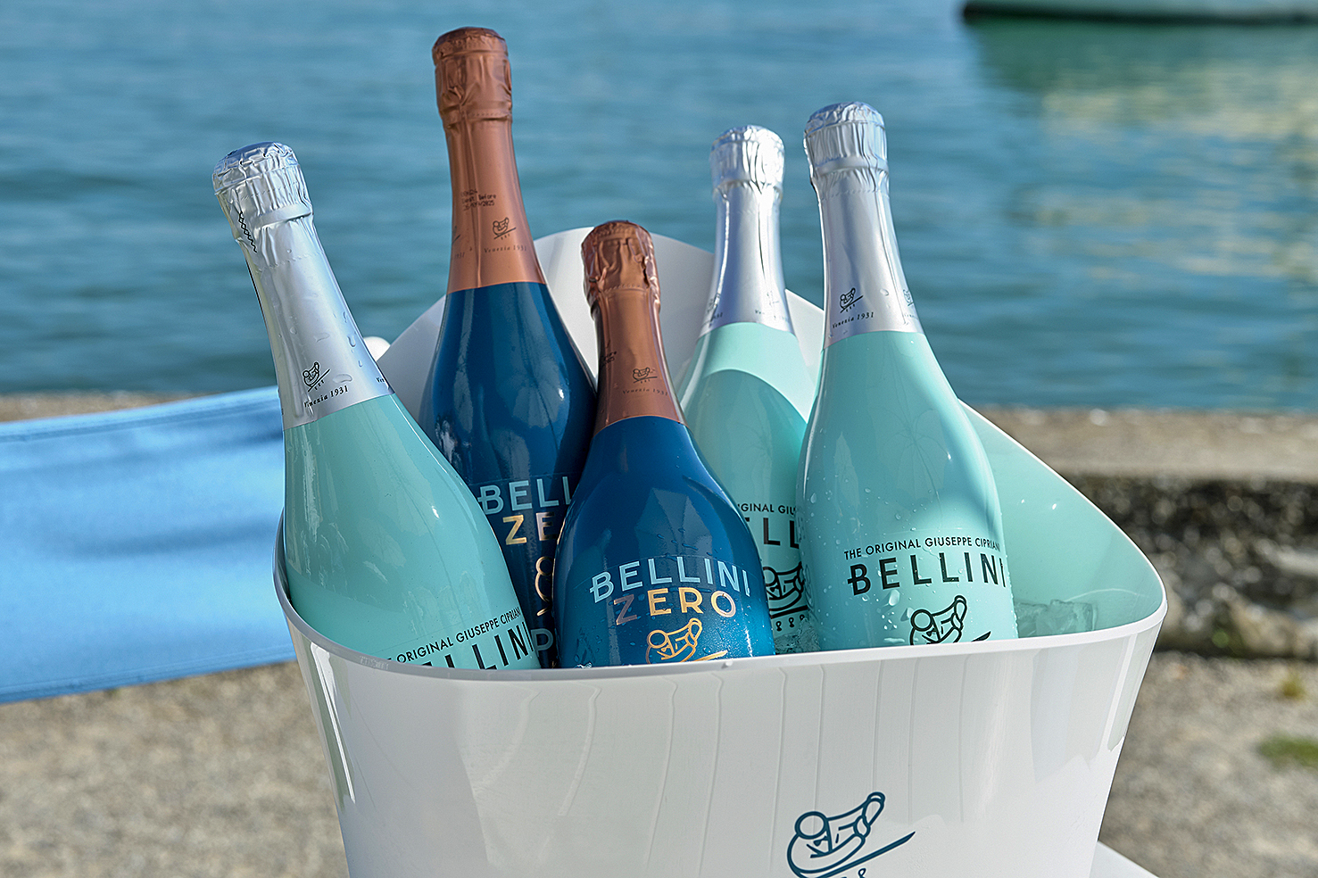 Eine der neusten Entdeckungen im Fischer’s Fritz: Cipriani Bellini Original (helle Flasche) und Cipriani Bellini Zero.