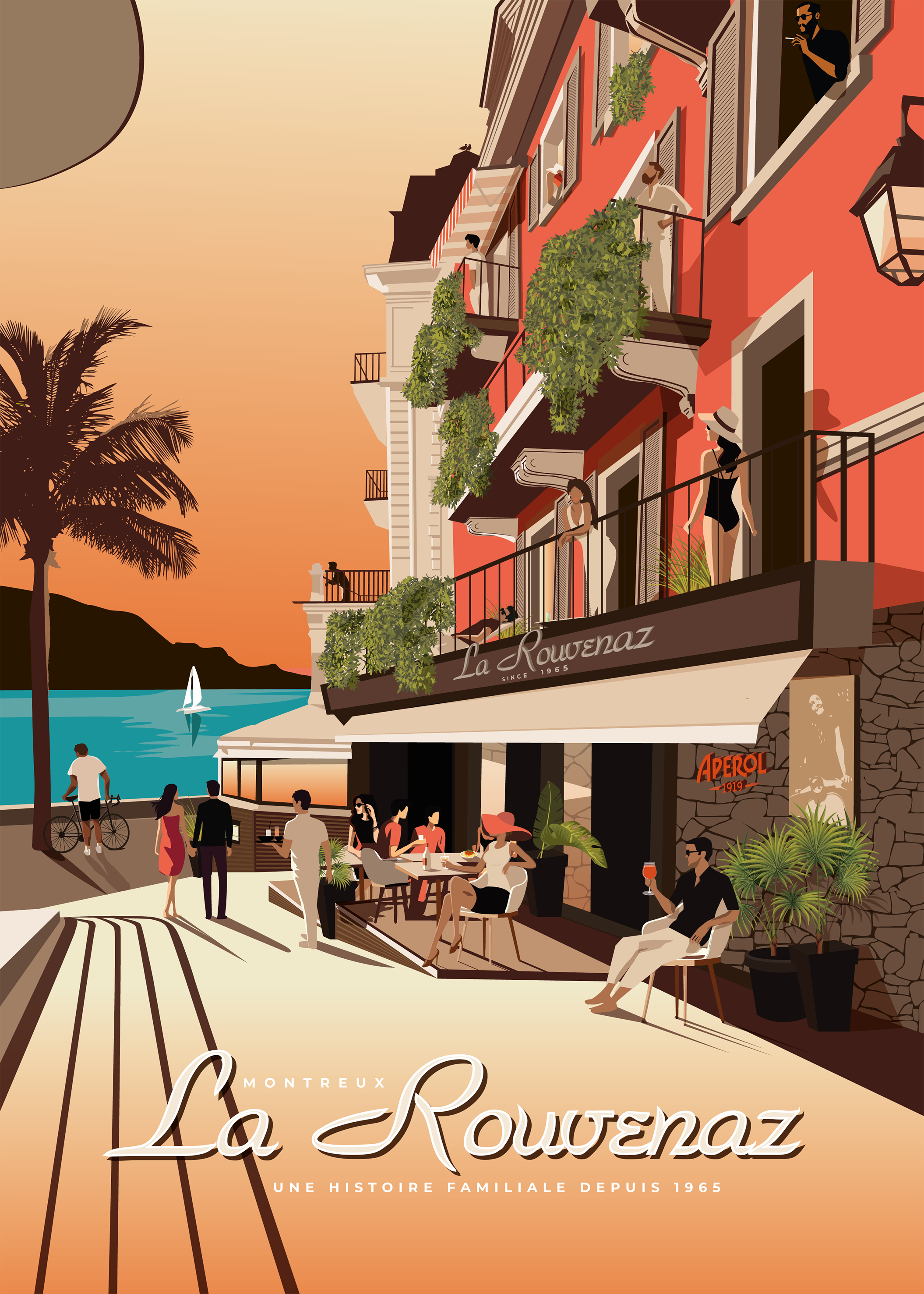 Mit Blick auf den Genfersee verkörpert La Rouvenaz seit 1965 die Lebenskunst von Montreux: Familiengeist und mediterranes Ambiente.