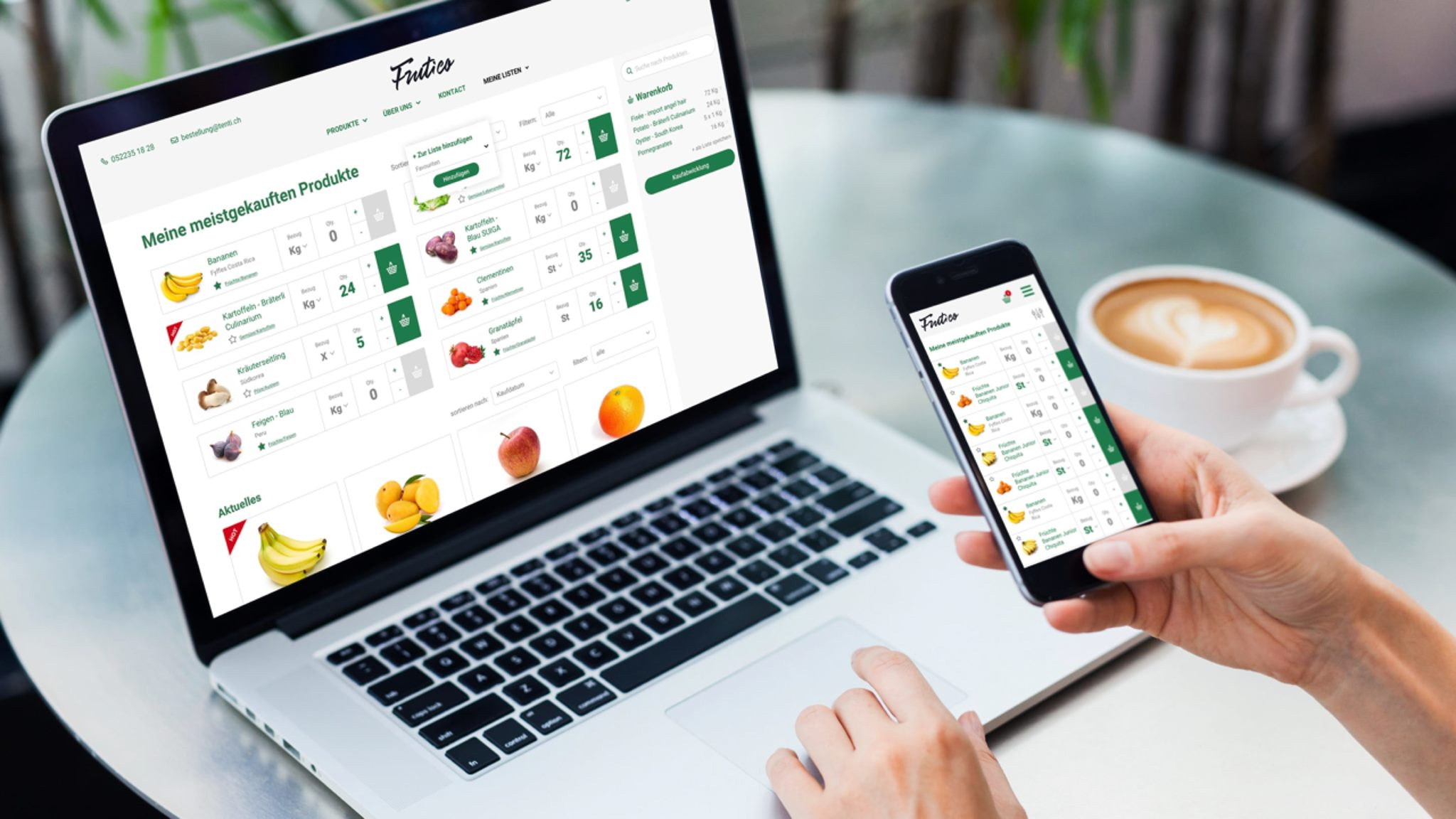 Auf B2B ausgerichtet: der Frutico-Webshop.