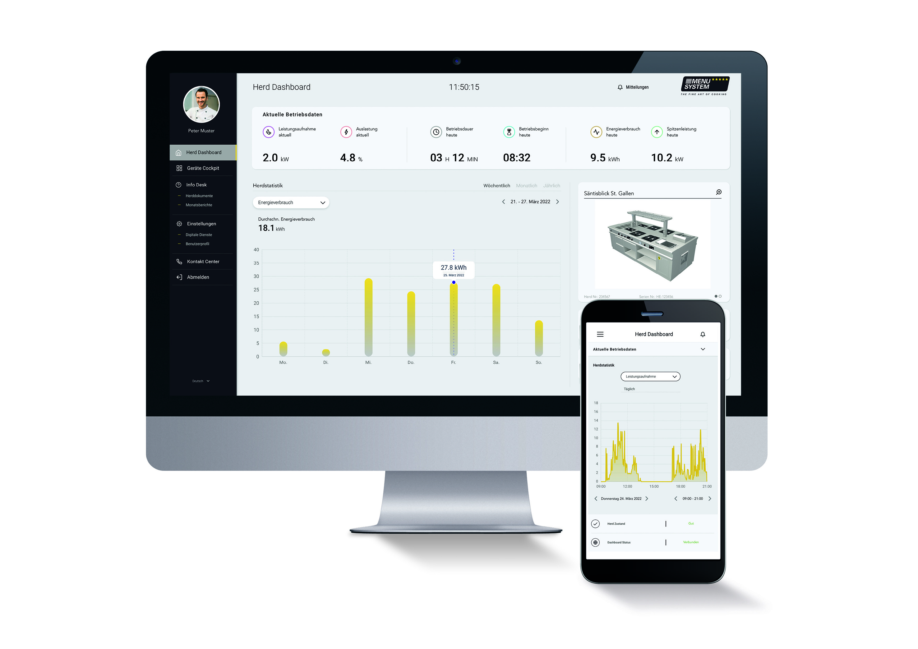 Die Data Lounge von Menu System gibt dem Nutzer jederzeit und weltweit Zugriff auf die Daten seines Herdes.